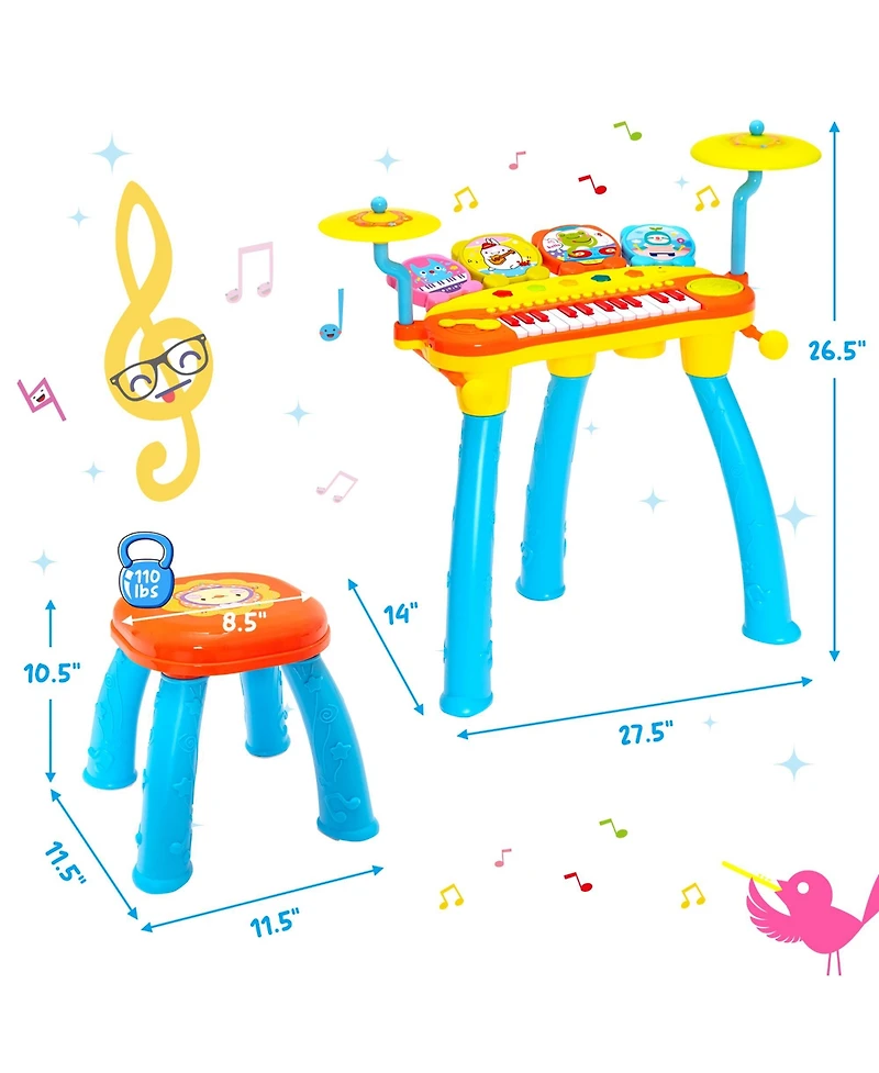 24 Key Dj Piano Keyboard Drum Toy Music Instrument w/MP3 Microphone Cymbal