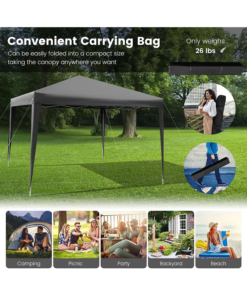 Patio 10x10ft Outdoor Instant Pop-up Canopy Folding Sun Shelter Carry Bag