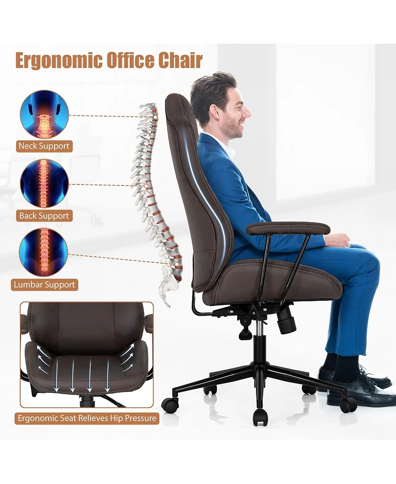 High Back Ex ecutive Office Chair Adjustable Reclining Task Chair