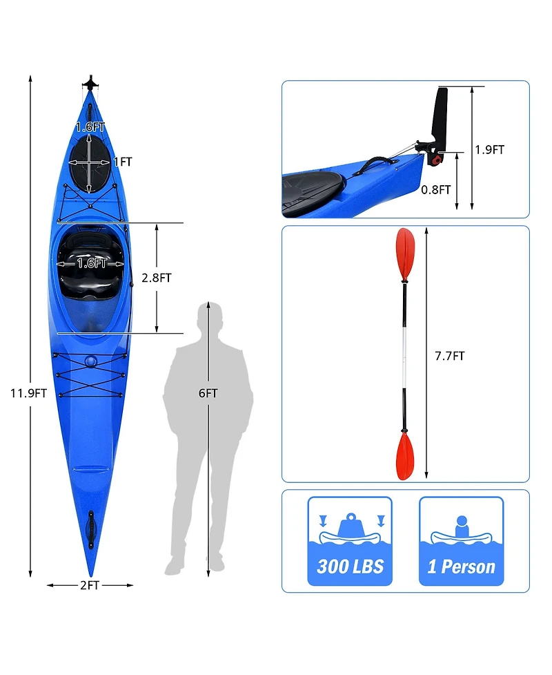 Costway Single Sit-in Kayak Single Fishing Kayak Boat