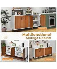 Buffet Server Sideboard Kitchen Storage Cabinet Cupboard with Shelves & 4 Doors