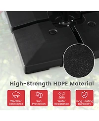 4pcs Fillable Patio Offset Cantilever Umbrella Base Stand Heavy-Duty Square