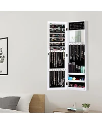 Costway Wall Door Mounted Mirrored Jewelry Cabinet Storage Organizer