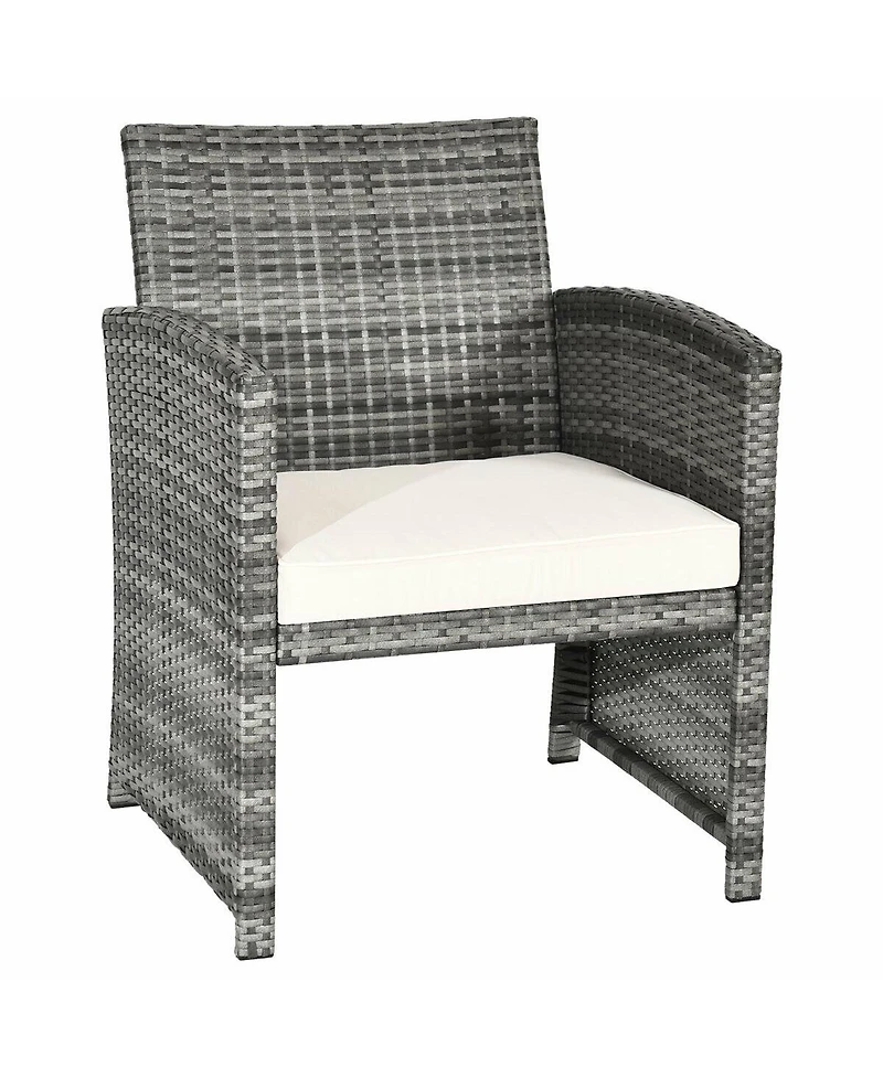 Costway 4PCS Rattan Patio Furniture Set Garden Lawn Sofa Cushioned Seat