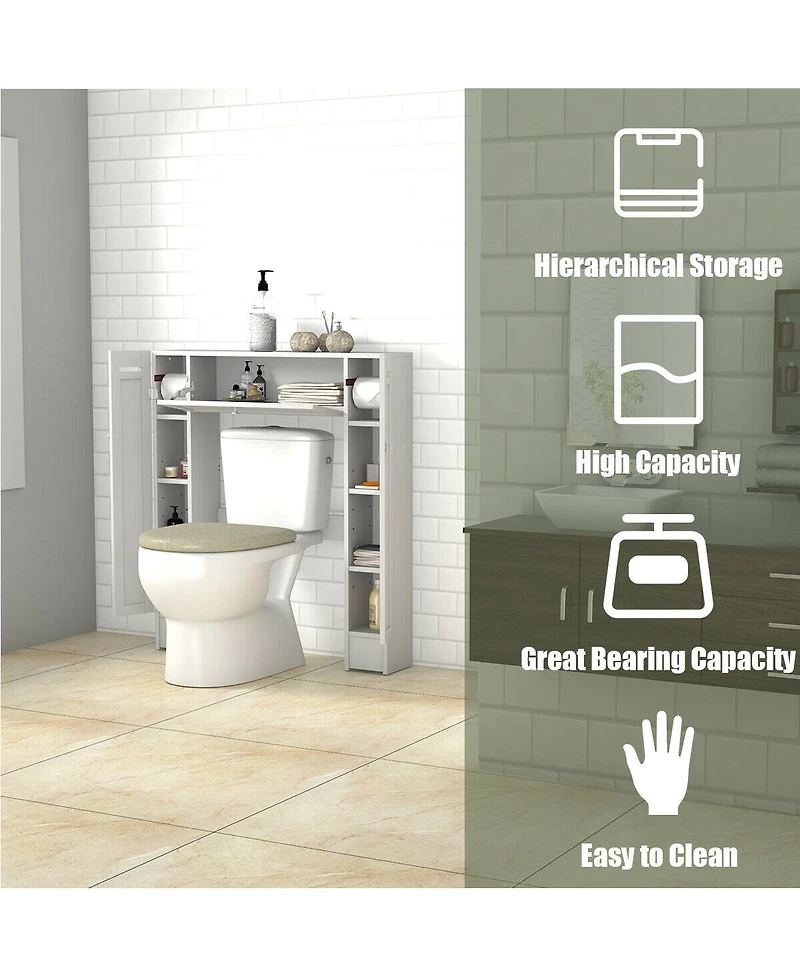 Wooden Over The Toilet Storage Cabinet Drop Door Spacesaver Bathroom
