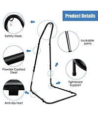 Costway Patio Adjustable 77" to 93" Hammock Chair Stand Hanging Chair Stand