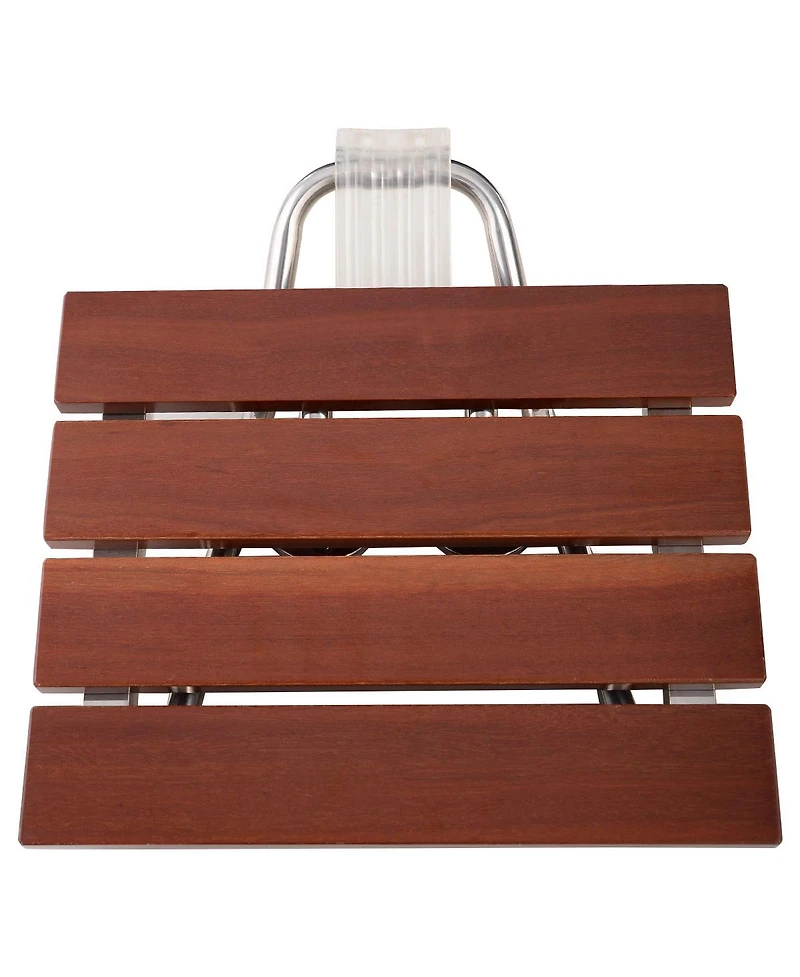 Folding Bath Seat Bench Shower Chair Wall Mount Solid Wood Construction