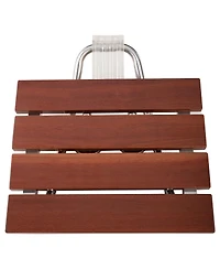 Folding Bath Seat Bench Shower Chair Wall Mount Solid Wood Construction