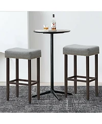 Costway Set of 2 Nailhead Saddle Bar Stools 29" Height