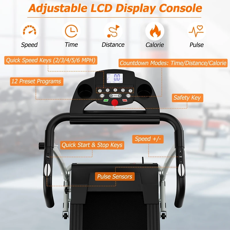800W Folding Treadmill Electric /Support Motorized Power