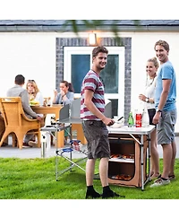 Foldable Camping Table Outdoor Bbq Portable Grilling Stand