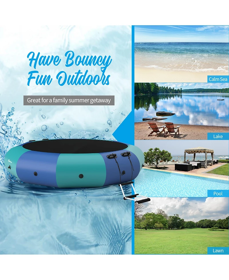 Costway 10FT Inflatable Water Bouncer Splash Padded Trampoline