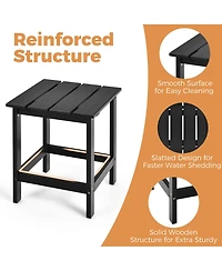 2 Pcs Patio 15'' End Side Coffee Table Square Wooden Slat Deck