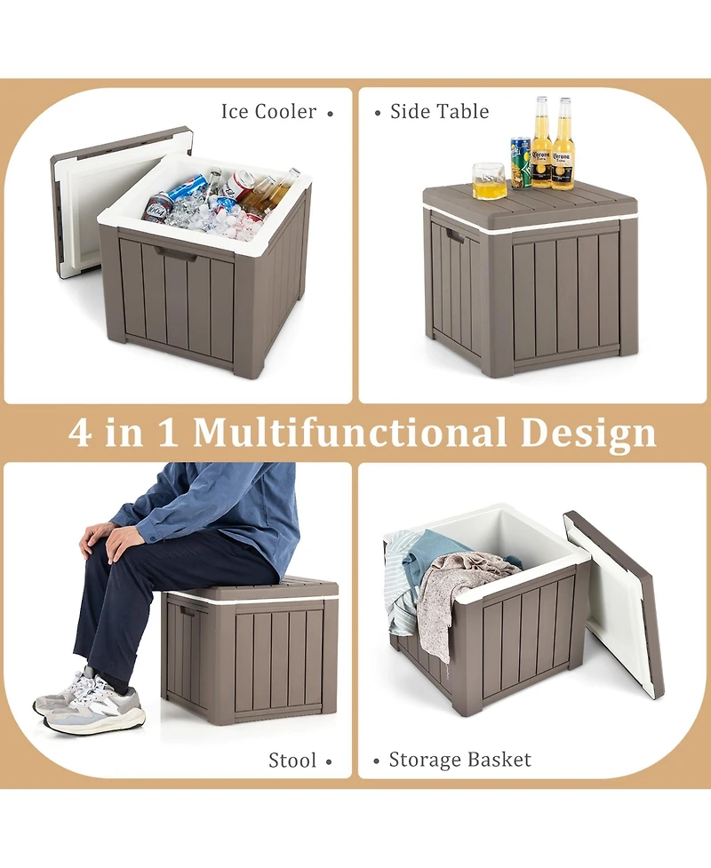 10 Gallon Ice Cooler w/ Built-in Handles and Detachable Lid