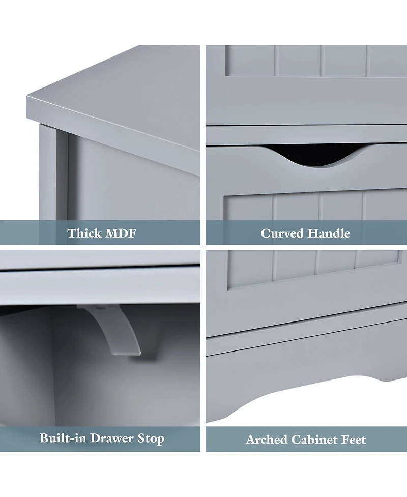 Floor Storage Cabinet Bathroom Organizer Free Standing Drawers