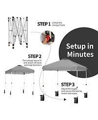 6x6 Ft Pop Up Canopy Tent Camping Sun Shelter W/ Roller Bag
