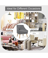 Costway Accent Chair Velvet Upholstered Single Sofa with Legs