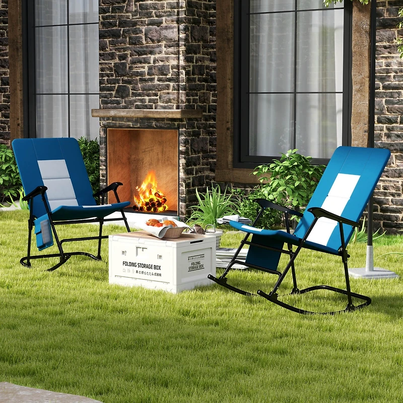 Costway Foldable Rocking Padded Chair Portable Camping