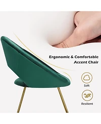 Costway Modern Velvet Accent Chair Upholstered Vanity