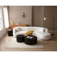 Streamdale Round Coffee Table Side Table For Living Room Fully Assembled Black