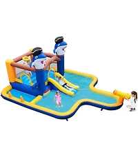 7-In-1 Water Slide Park with Splash Pool and Water Cannon without Blower