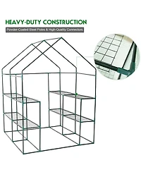 Inolait Sugift 8 shelves Mini Walk In Greenhouse Outdoor Gardening Plant Green House