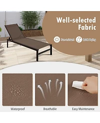 Inolait Sugift 6-Position Chaise Lounge Chairs with Rustproof Aluminium Frame