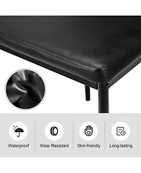 Sugift Set of 4 High Back Dining Chairs with Pvc Leather and Non-Slip Feet Pads