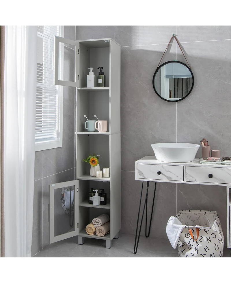 71'' Tall Tower Bathroom Storage Cabinet Organizer Display Shelves Bedroom