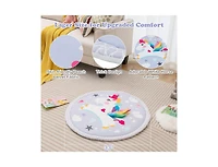 Slickblue Baby Play Gym Mat 7-in-1 Tummy Time Activity Mat with 5 Detachable Toys-Multicolor