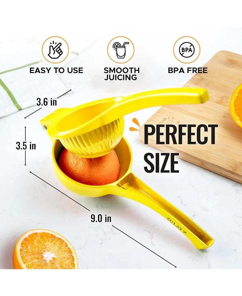 Premium Quality Metal Orange Squeezer, Citrus Juicer, Manual Press for Extracting the Most Juice Possible