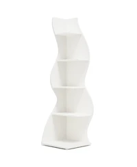 Tribesigns Corner Shelf, Modern 5-Tier Wall Bookshelf, Stylish Small Bookcase Storage Rack Plant Stand with Unique Shape for Living Room