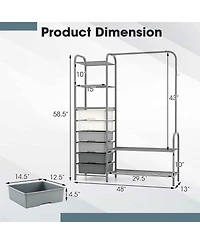Sugift Free Standing Closet Organizer with Removable Drawers and Shelves