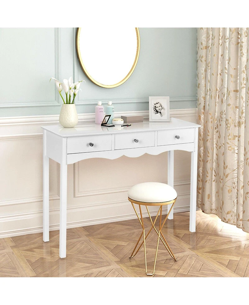 Costway Console Table Hall table Side Table Desk Accent Table 3 Drawers Entryway