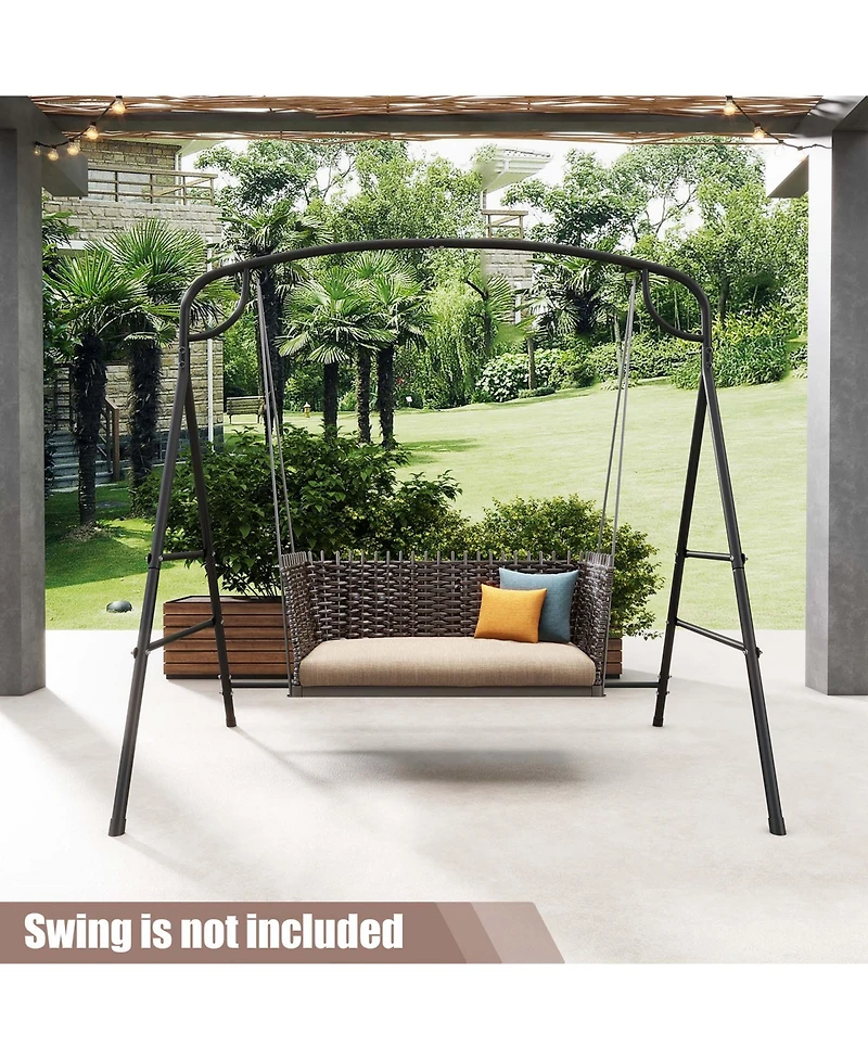 Costway Patio Metal Swing Stand Heavy-Duty A-Shaped Swing Frame with Double Side Bars