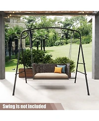 Costway Patio Metal Swing Stand Heavy-Duty A-Shaped Swing Frame with Double Side Bars
