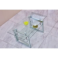 Streamdale Furniture W 39.4" X D 19.7" X H 17.7" Transparent Tempered Glass Coffee Table, Coffee Table