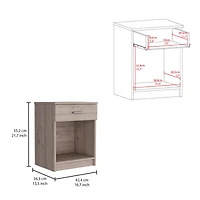 Streamdale Eco Nightstand, Superior Top, One Drawer, Lower Shelf