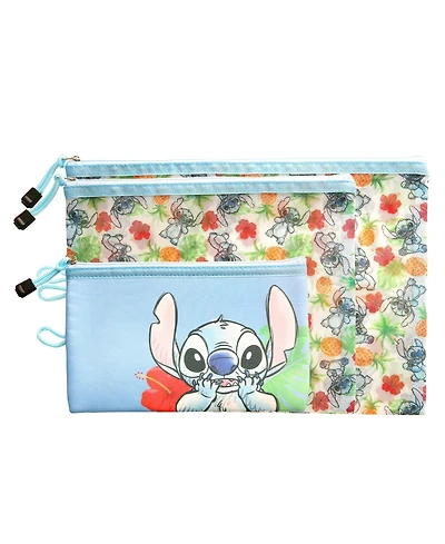 Disney Lilo and Stitch Quilt Pattern 3 Pack Travel Pouch Set