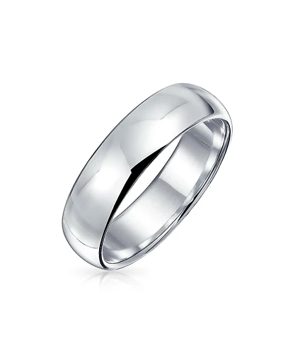 Bling Jewelry Plain Simple Dome Couples Sterling Silver Band Ring 5MM