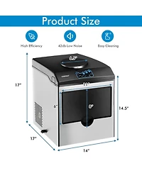 Inolait 2-in-1 Stainless Steel Countertop Ice Maker with Water Dispenser