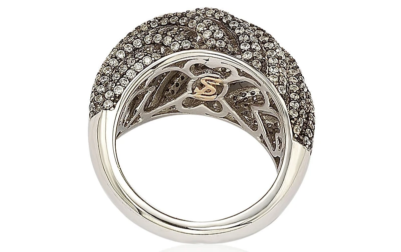 Suzy Levian New York Suzy Levian Sterling Silver Cubic Zirconia Roping Ring