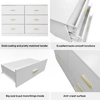 Streamdale Modern 6-Drawer Dresser Ample Storage, Sturdy & Safe