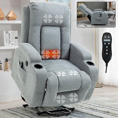 Simplie Fun 350lbs Power Lift Recliner with Massage & Heating