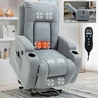 Simplie Fun 350lbs Power Lift Recliner with Massage & Heating