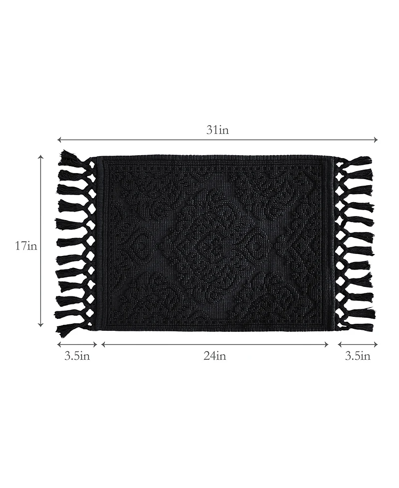 Jean Pierre New York Ricardo Fringe Cotton Bath Rug 17" x 31"