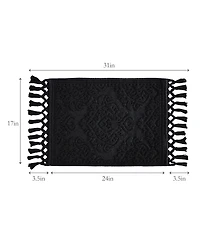 Jean Pierre New York Ricardo Fringe Cotton Bath Rug 17" x 31"