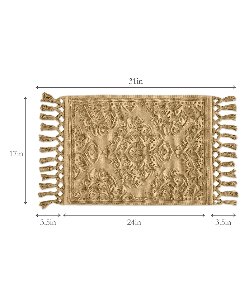Jean Pierre New York Ricardo Fringe Cotton Bath Rug 17" x 31"