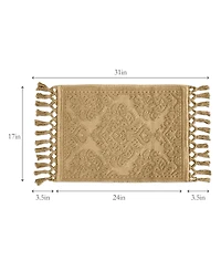 Jean Pierre New York Ricardo Fringe Cotton Bath Rug 17" x 31"