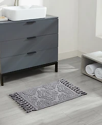 Jean Pierre New York Ricardo Fringe Cotton Bath Rug 17" x 31"